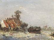 Johan Barthold Jongkind River near Rotterdam oil